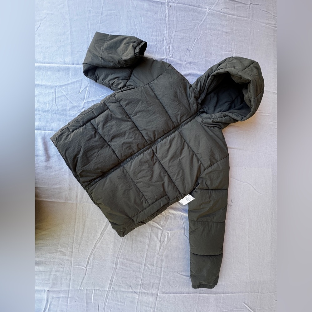 Old Navy New Kids Hooded Puffer Jacket - Olive Green